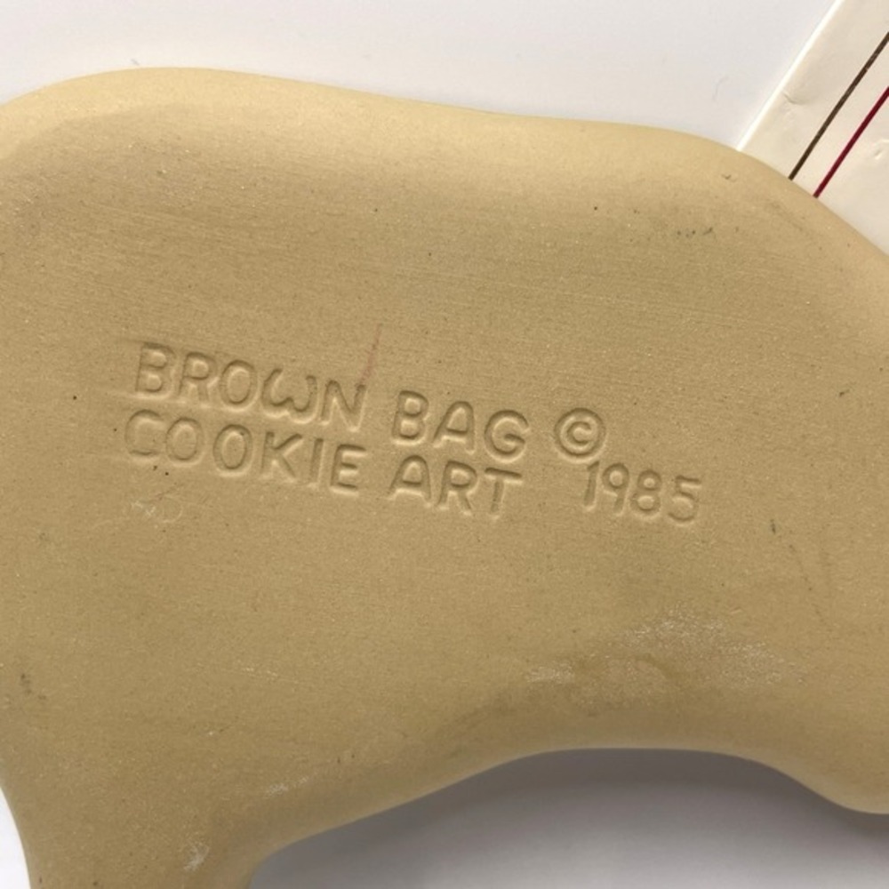 Brown Bag Cookie Art Stoneware Cookie Mold T Rex Dinosaur Vintage 1985 - Picture 3 of 3